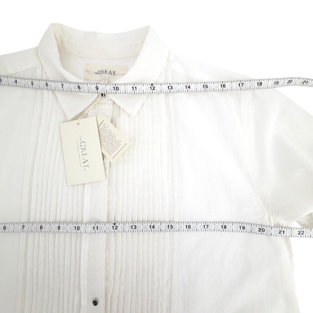 THE GREAT. The Classic Tux Top in White 1|S - Picture 11 of 13